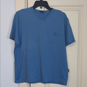 Versace Vintage Blue V-Neck Men's Tee Shirt L XL